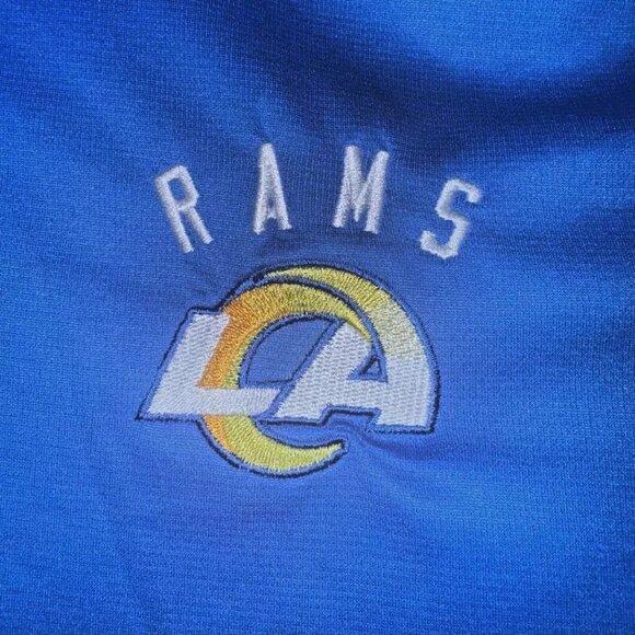 Mens LA Rams Polo Shirt Blue Embroidered Shirt NFL Los Angeles Jersey - Picture 3 of 10